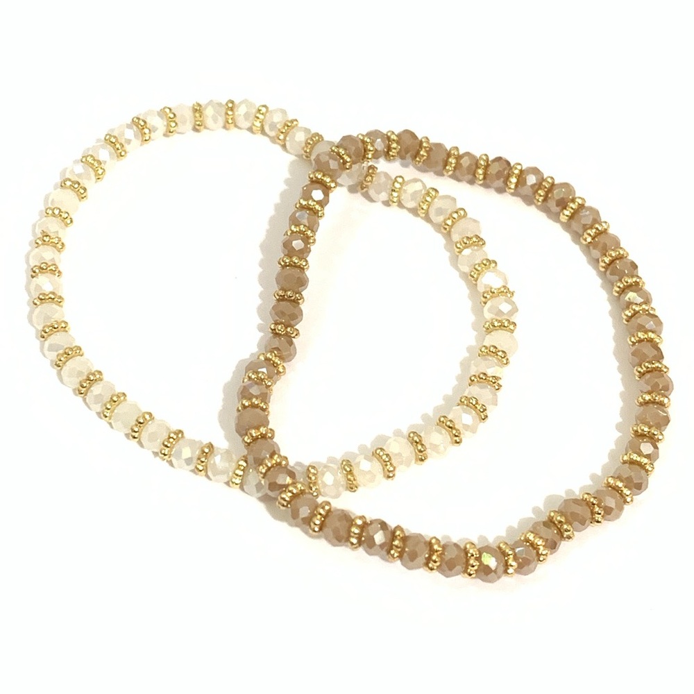 New Gold Beaded Bracelets Set